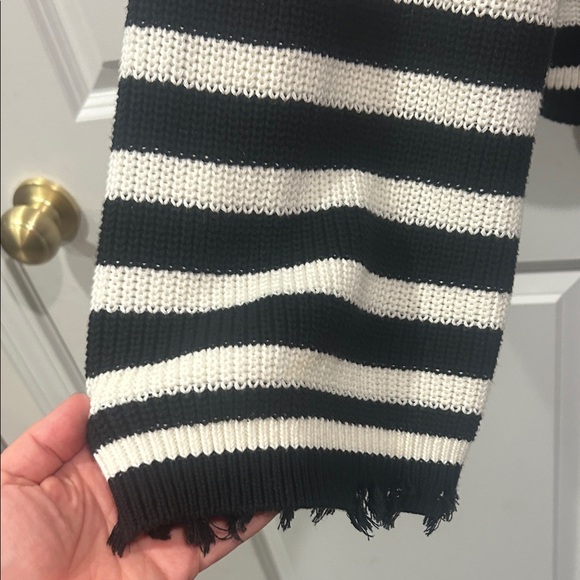 RtA Black and White Striped Cowl Neck Sweater - Picture 3 of 4